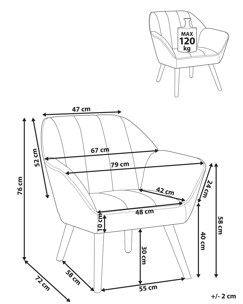 Armchair TORUD Fabric White_1072778