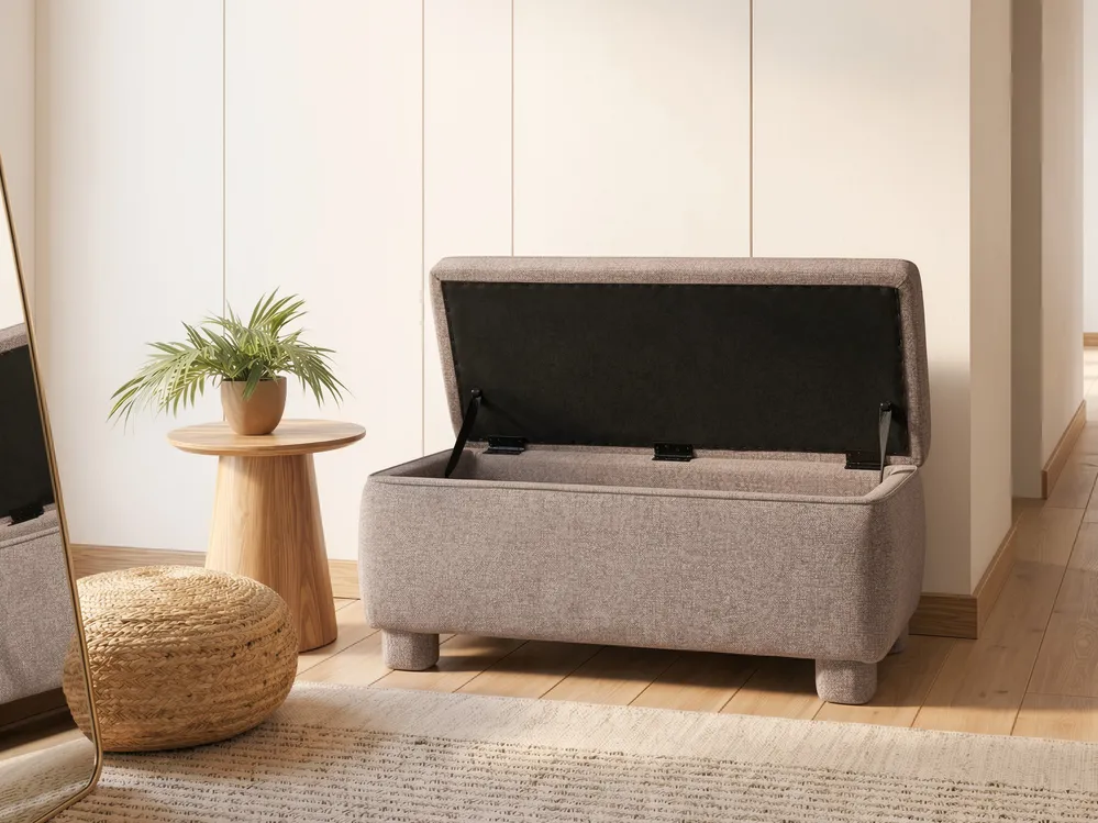 Upholstered Storage Bench ITHACA Fabric Taupe_1057908