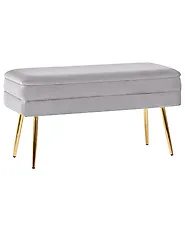 Upholstered Storage Bench DURHAM Velvet Grey_1194804