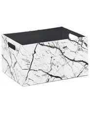 Set of 3 Boxes LARSA Faux Leather White_954307
