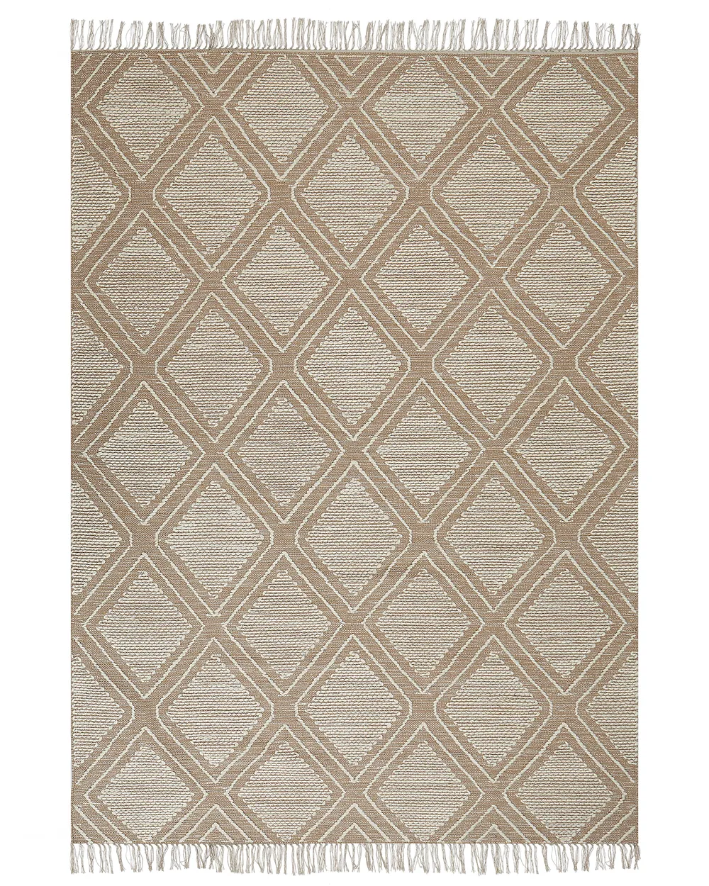 Rug KACEM Beige 160 x 230 cm Cotton_848942