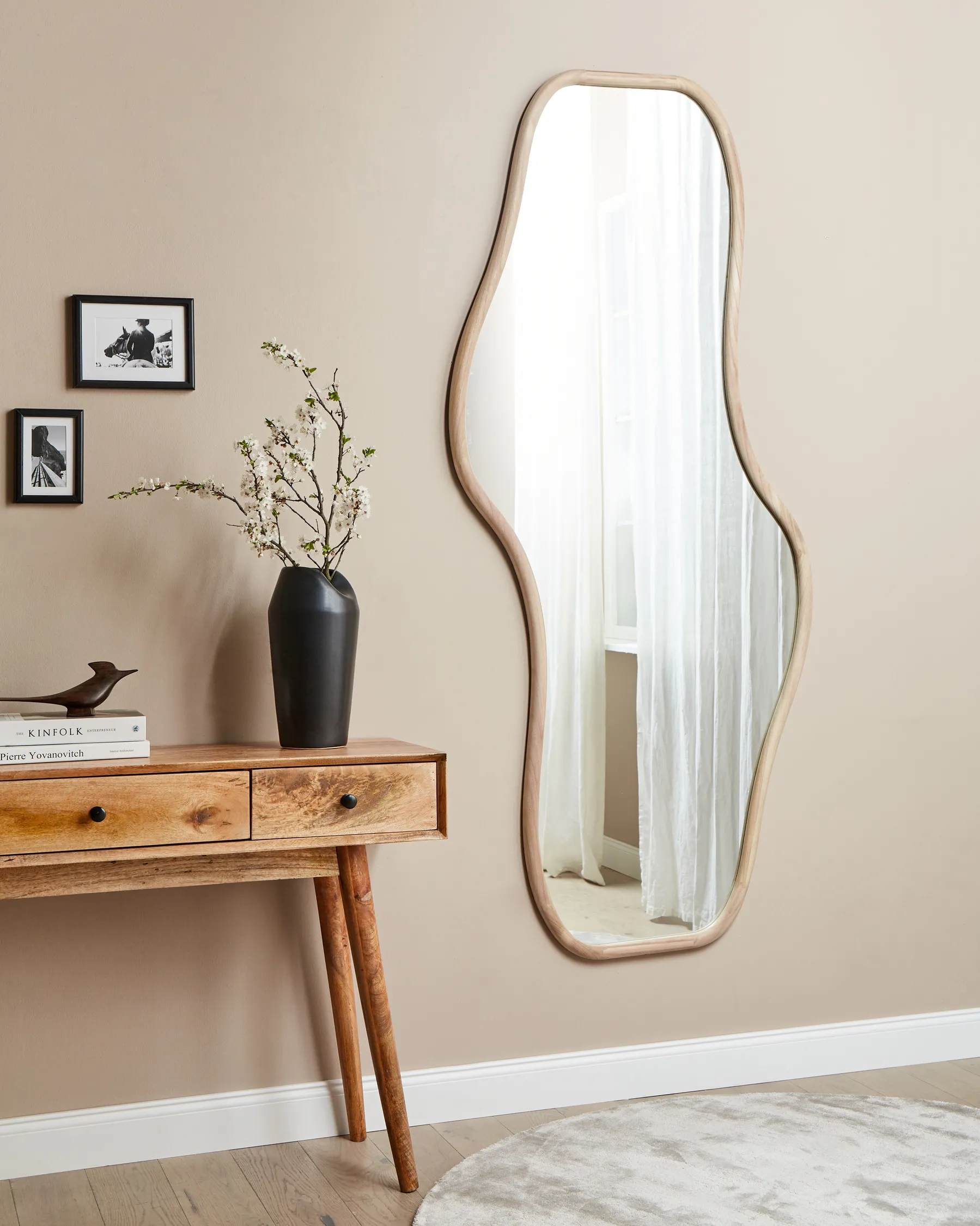 Wall Mirror BIOLLET 80 cm 180 cm Paulownia Wood Natural_915563