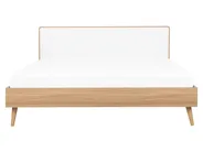 Bed with LED SERRIS 160 x 200 cm (EU King Size) Light Brown_748234