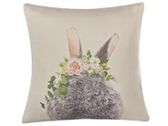 Set of 2 Decorative Cushions FATSIA Cotton 45 x 45 cm Taupe_798584