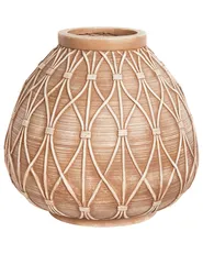 Flower Vase DOMOKOS 38 cm Ceramic Light Brown_937236