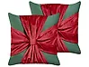 Koristetyynysetti 2 kpl MARSHMALLOW 45 x 45 cm Sametti Punainen Vihreä Joulukuvio