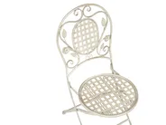 Garden Dining Set 4 Seater BIVIO Folding Metal Off-White_807859