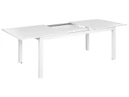 Utdragbart trädgårdsmatbord SKALOMA 180/240 cm 90 cm Metall Vit_921919