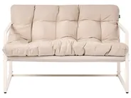 Garden Lounge Set with Table 4 Seater GARDA Metal Beige_1021303