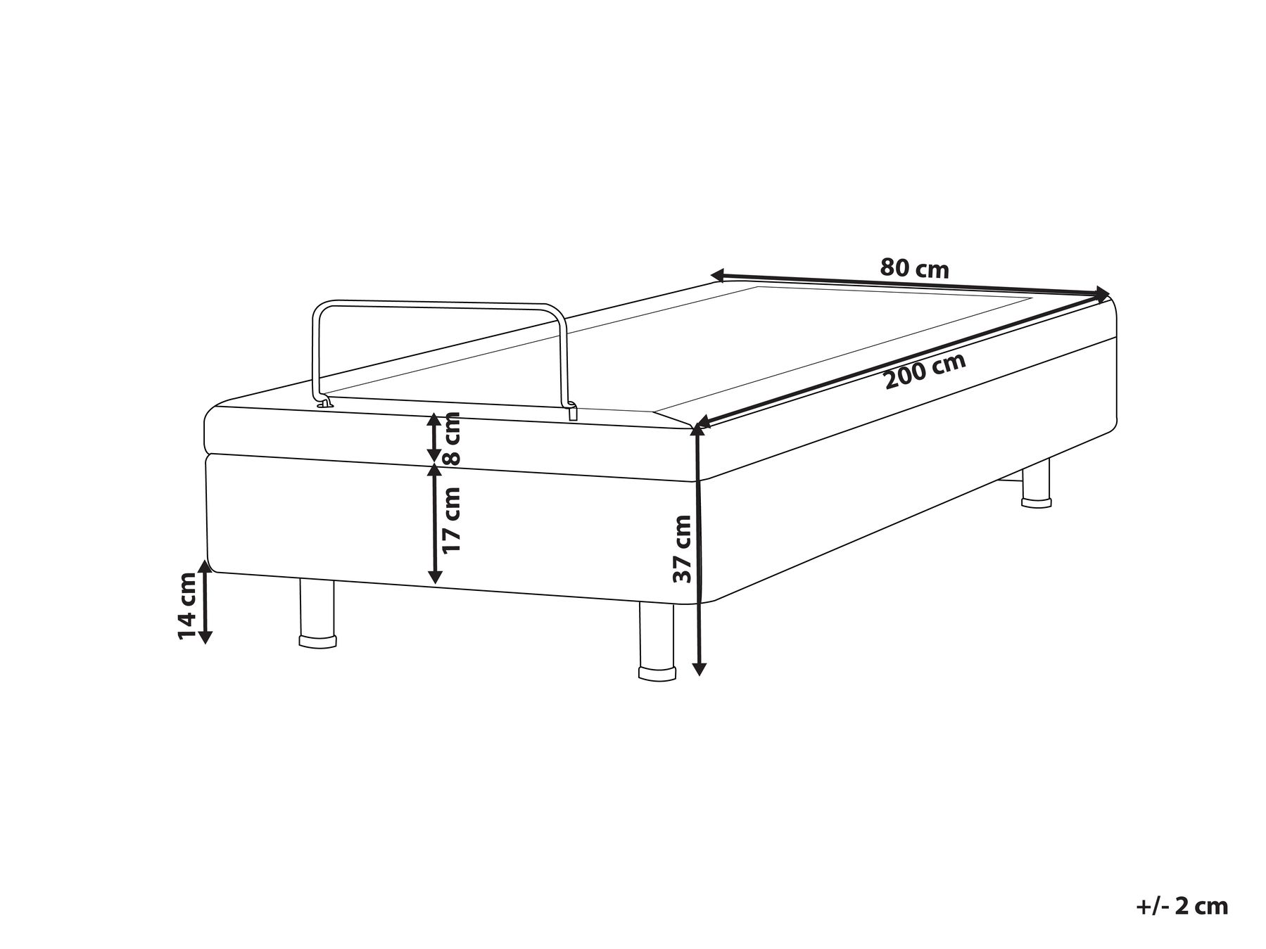 Adjustable Bed without Headboard Fabric DUKE II 80 x 200 cm (EU Small Single) Light Grey_952131
