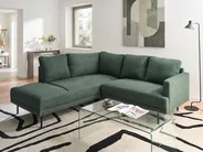 Corner Sofa 4 Seater BREDA Fabric Green Right Hand_885970