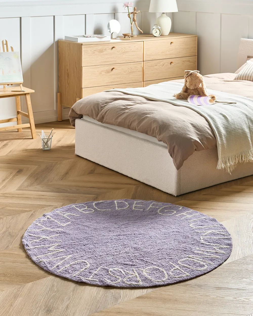 Kids Rug VURGUN Light Violet ø 120 cm Cotton