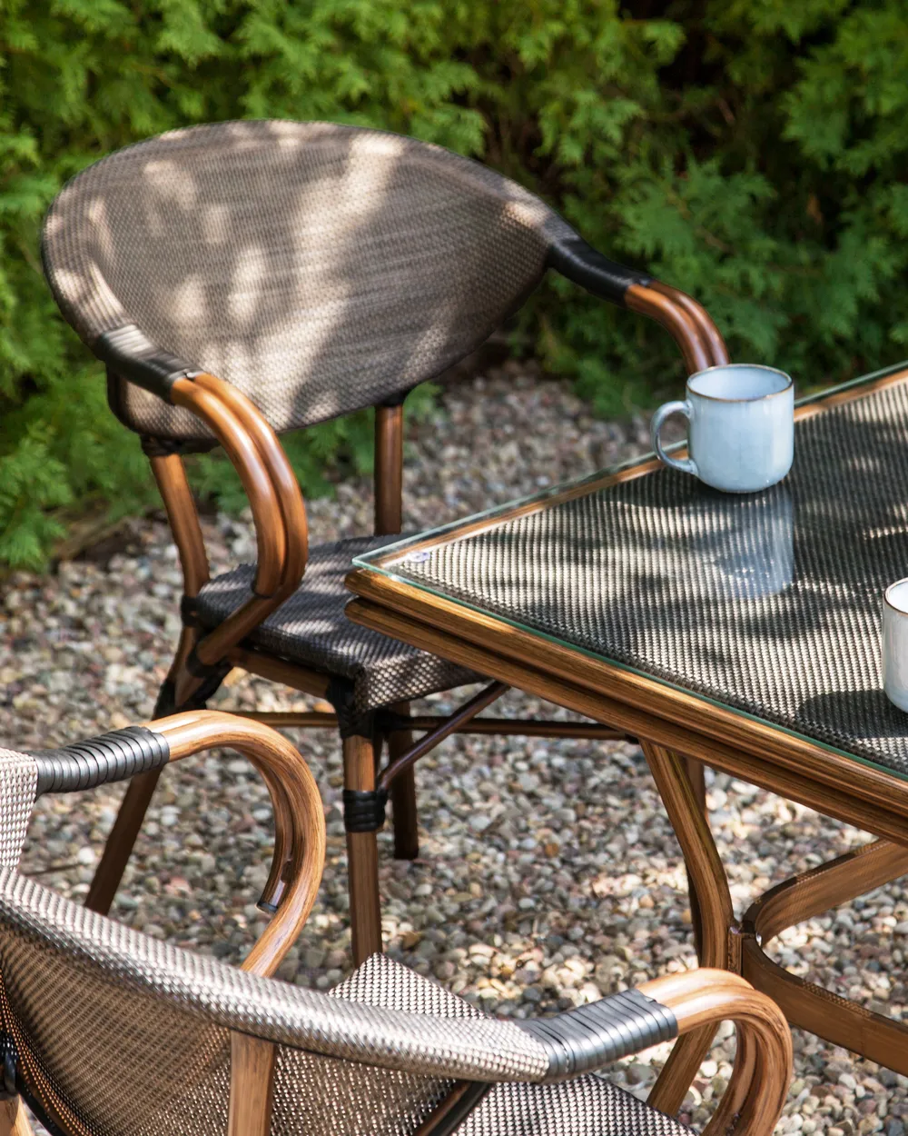 Set of 4 Garden Chairs CASPRI II Metal Grey_946591