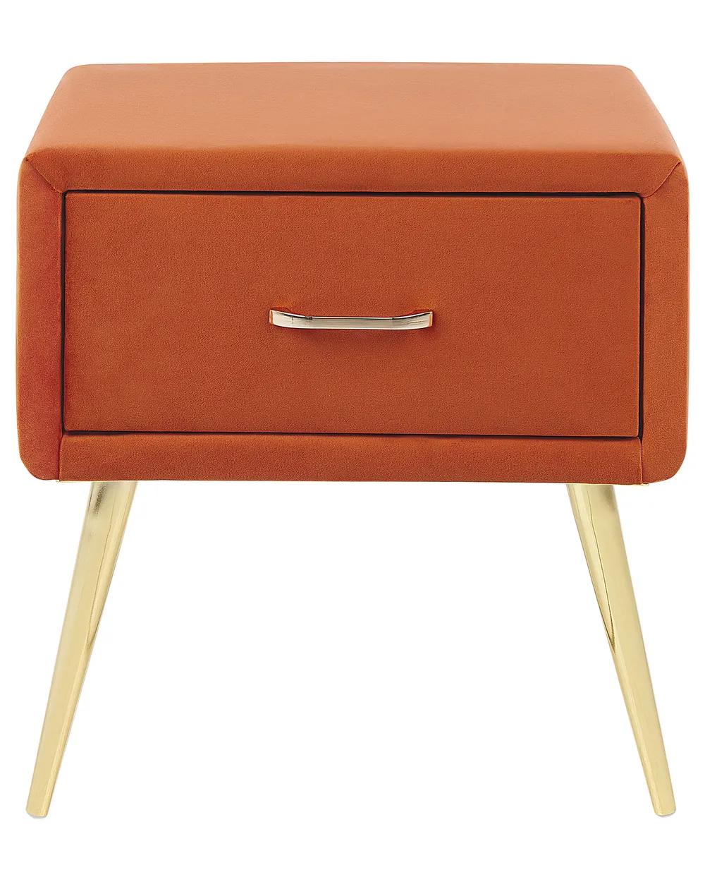 1 Drawer Bedside Table FLAYAT Velvet Orange_833970