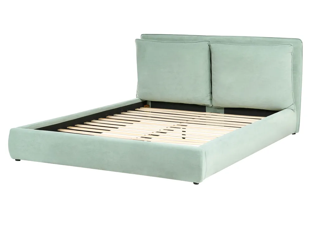 Bed Velvet BAJONNA 160 x 200 cm (EU King Size) Mint Green_1009534