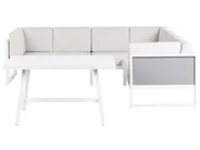 Garden Corner Sofa with Table 6 Seater CASTELLA/FRATTE Metal Off-White Left Hand_932047