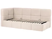 Dagbädd JACOU 90 x 200 cm med förvaring Vänstervänd Ljusbeige_1092698