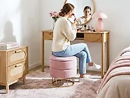Puff med oppbevaring ELGIN Fløyel Rosa_1177793