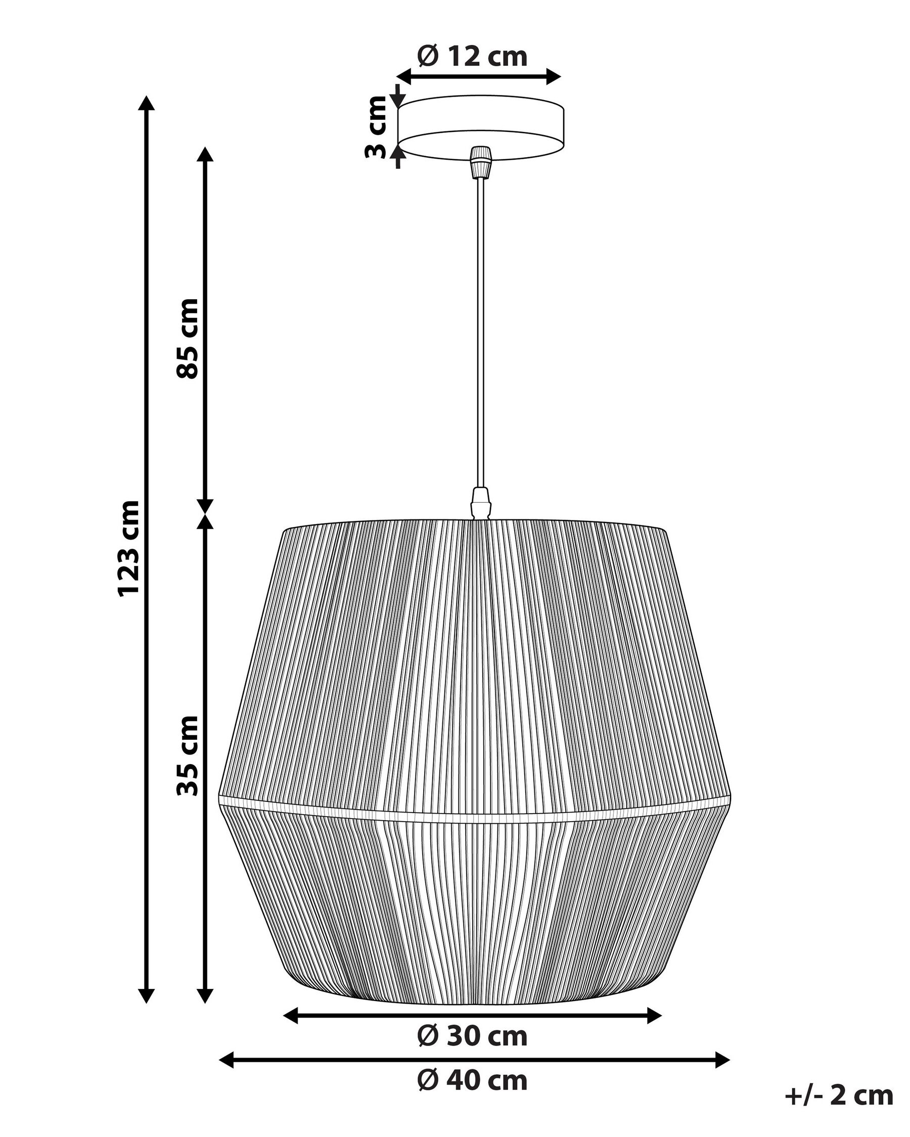Pendant Lamp GWERU Paper Rope Black_827375