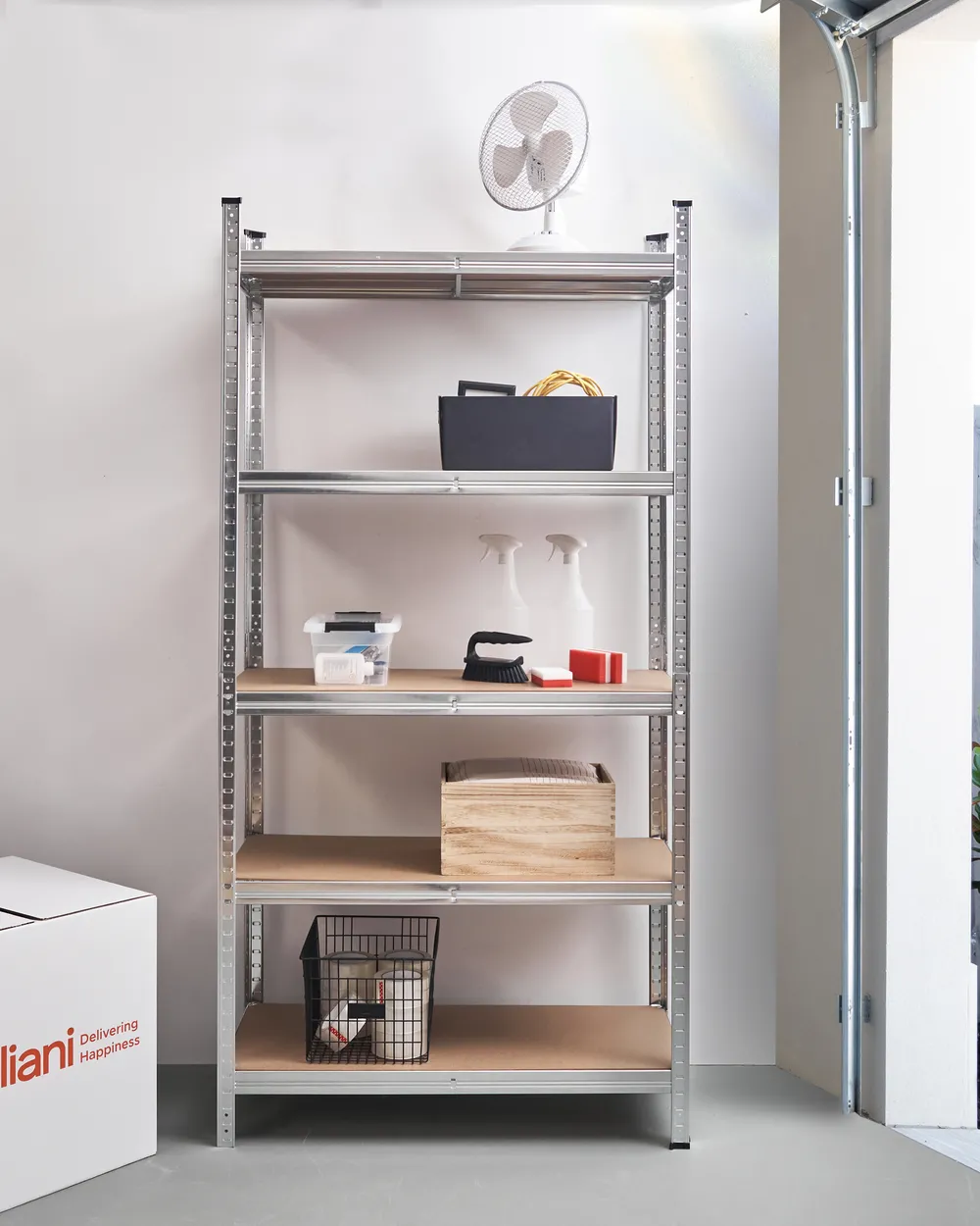 Set of 2 Garage Shelves XITTA 90 cm 180 cm Metal Silver_978800