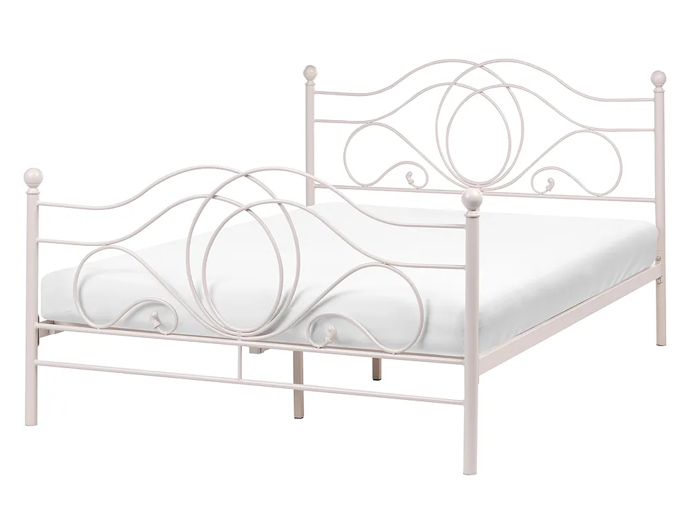 Sänky Metalli LYRA 140 x 200 cm Vaaleanbeige