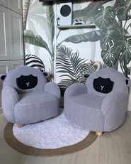 Barnfåtölj Får ULA Bouclé Grå_1035929