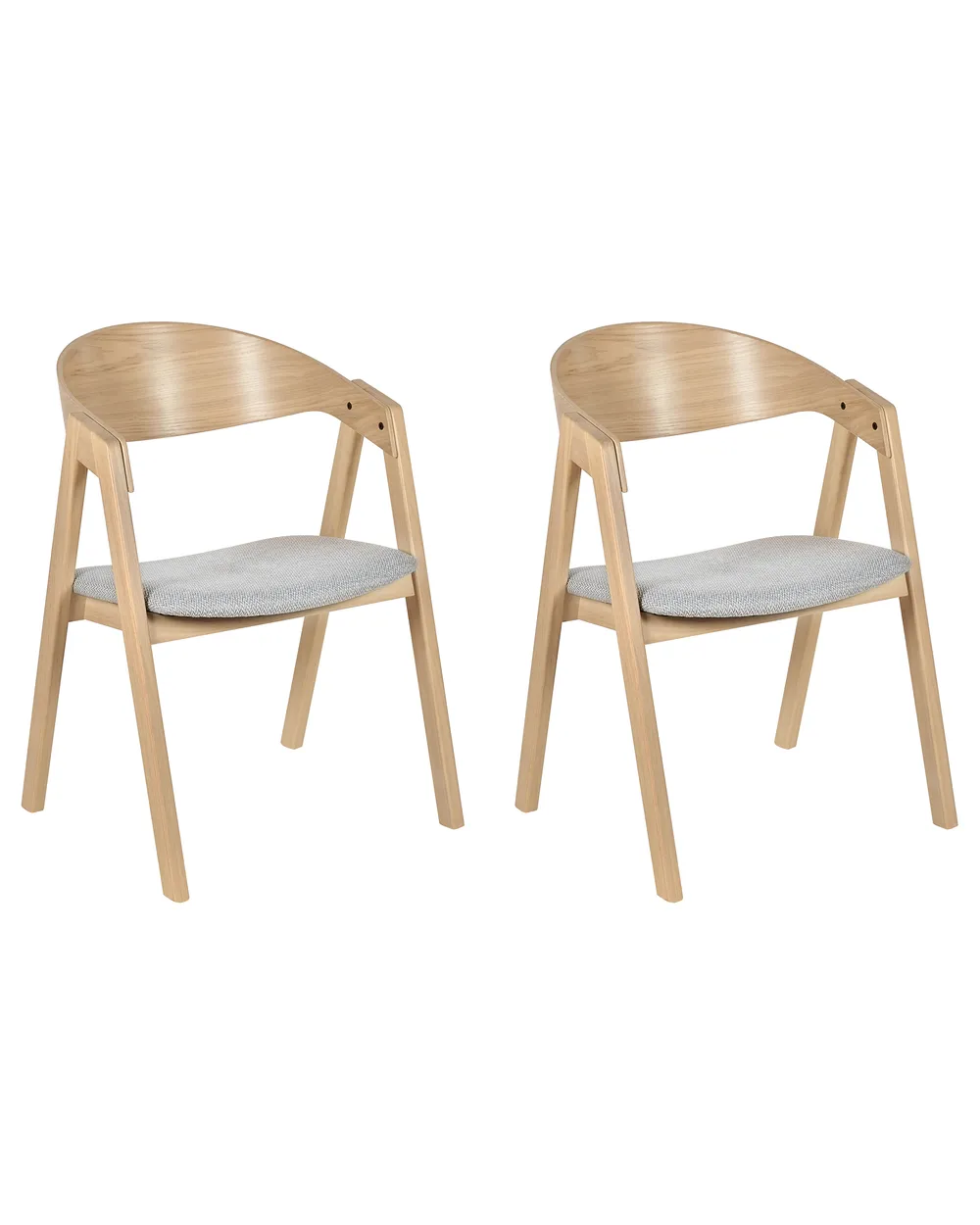 Set of 2 Dining Chairs YUBA Wood Light Grey