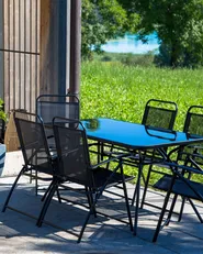 Set of 6 Garden Chairs LIVO Metal Black_826845