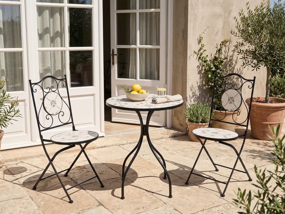 Caféset CARONA Metall Svart
