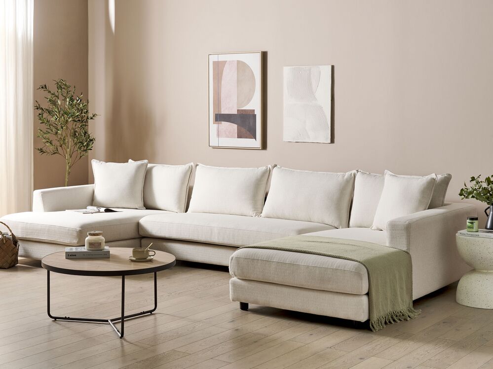 Corner Sofa LILVIKEN Fabric Light Beige