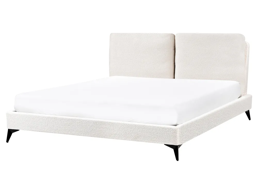 Bed Boucle MELLE 160 x 200 cm (EU King Size) Off-White_965649