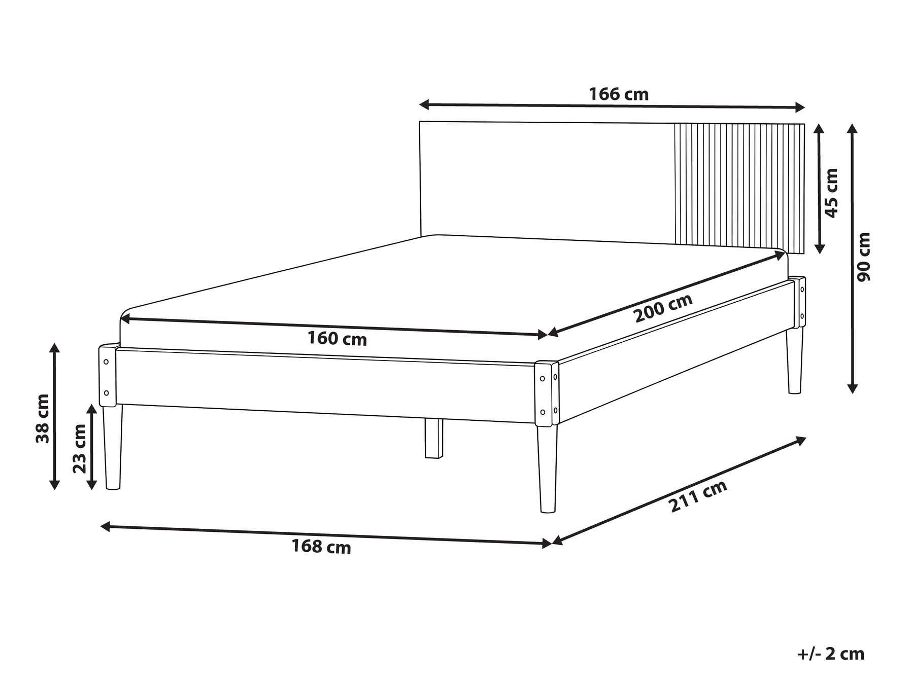 Bed Pine Wood FLAVIGNAC 160 x 200 cm (EU King Size) Light Brown_1118400