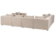 Modular U-Shape Sofa 8 Seater AXEBO Boucle Beige_1077292