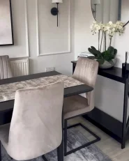 Set of 2 Dining Chairs LAVONIA Velvet Taupe_999637