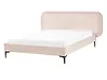 Bed Velvet SUZETTE 140 x 200 cm (EU Double) Light Beige
