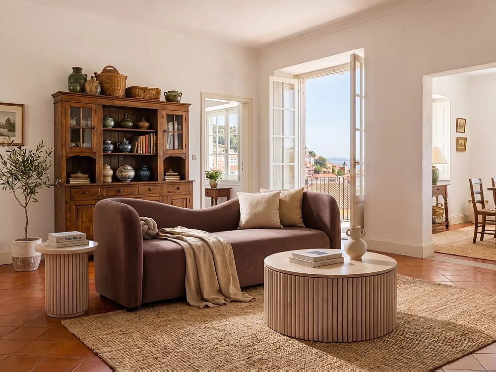 Sofa 3 Seater VELTADA Velvet Dark Brown_1156508