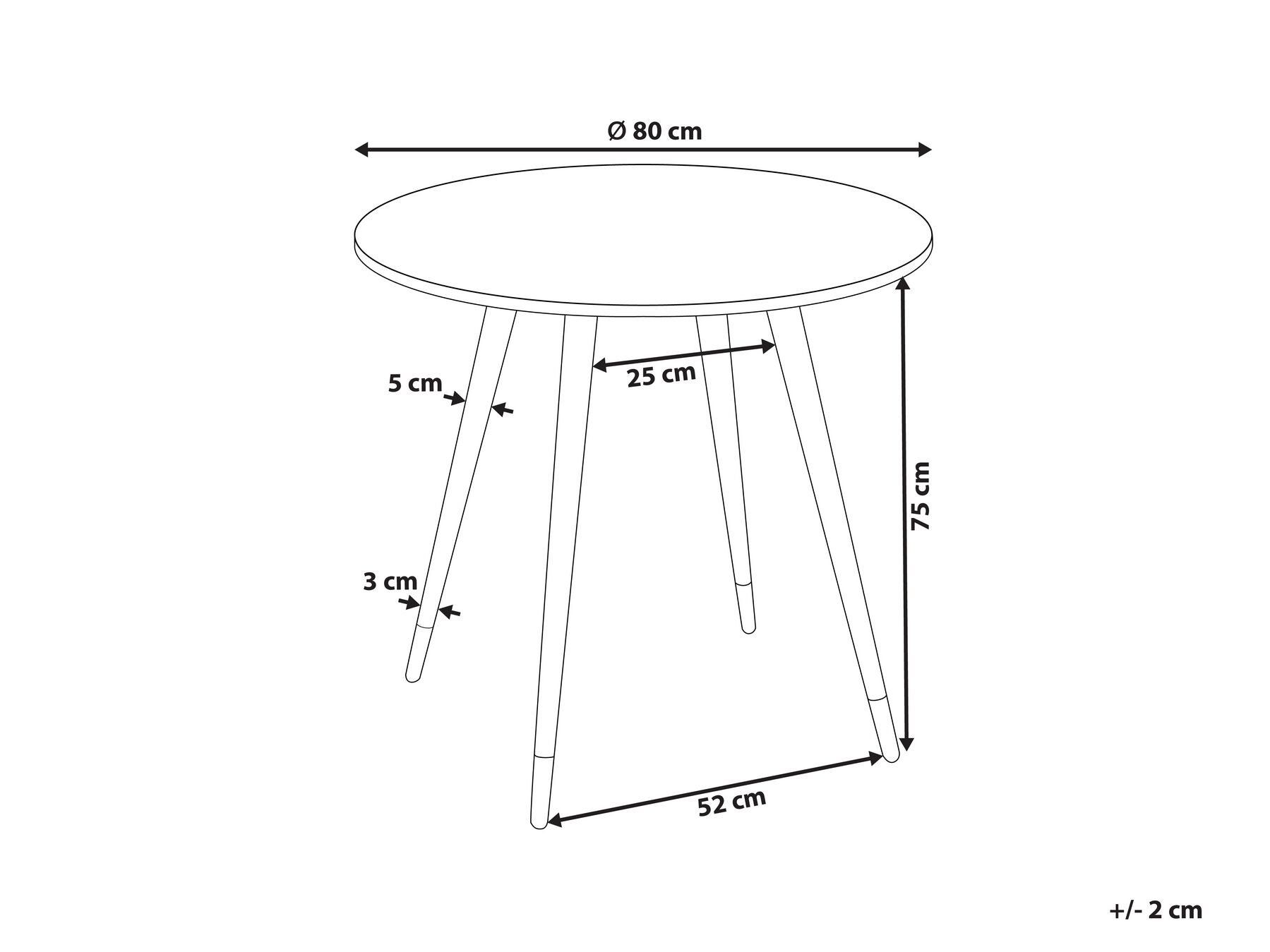 Matbord GUTIERE Vit marmor 80 cm 80 cm_850648