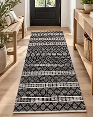 Matta FEHIMLI Svart 80 x 150 cm Läder_1178481