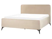 Säng med lamellram Sammet VALOGNES 160 x 200 cm Taupe_876687