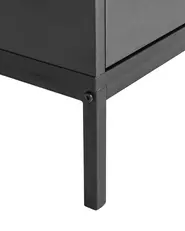 Vitrinskänk i glas LANGFORD 137 cm Svart_955482