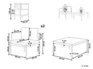 Garden Lounge Set with Table 2 Seater TERRACINA Metal Light Grey_863640
