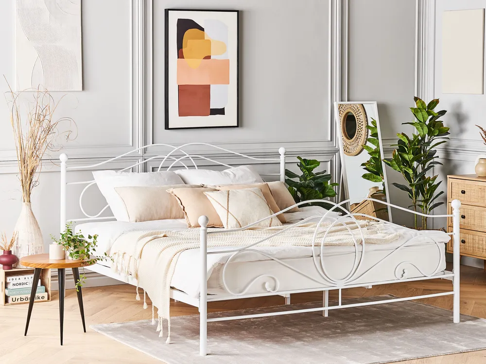 Metal Bed White LYRA Various Sizes