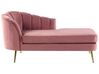Left-Hand Chaise Longue ALLIER Velvet Pink