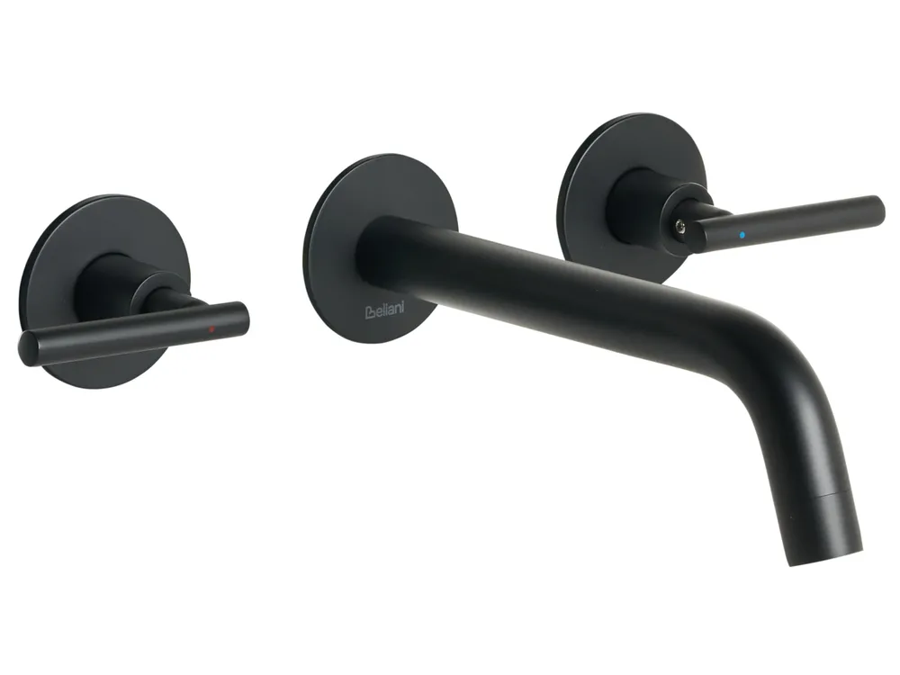 Wall Mounted Basin Mixer Tap ISHINCA Brass Black