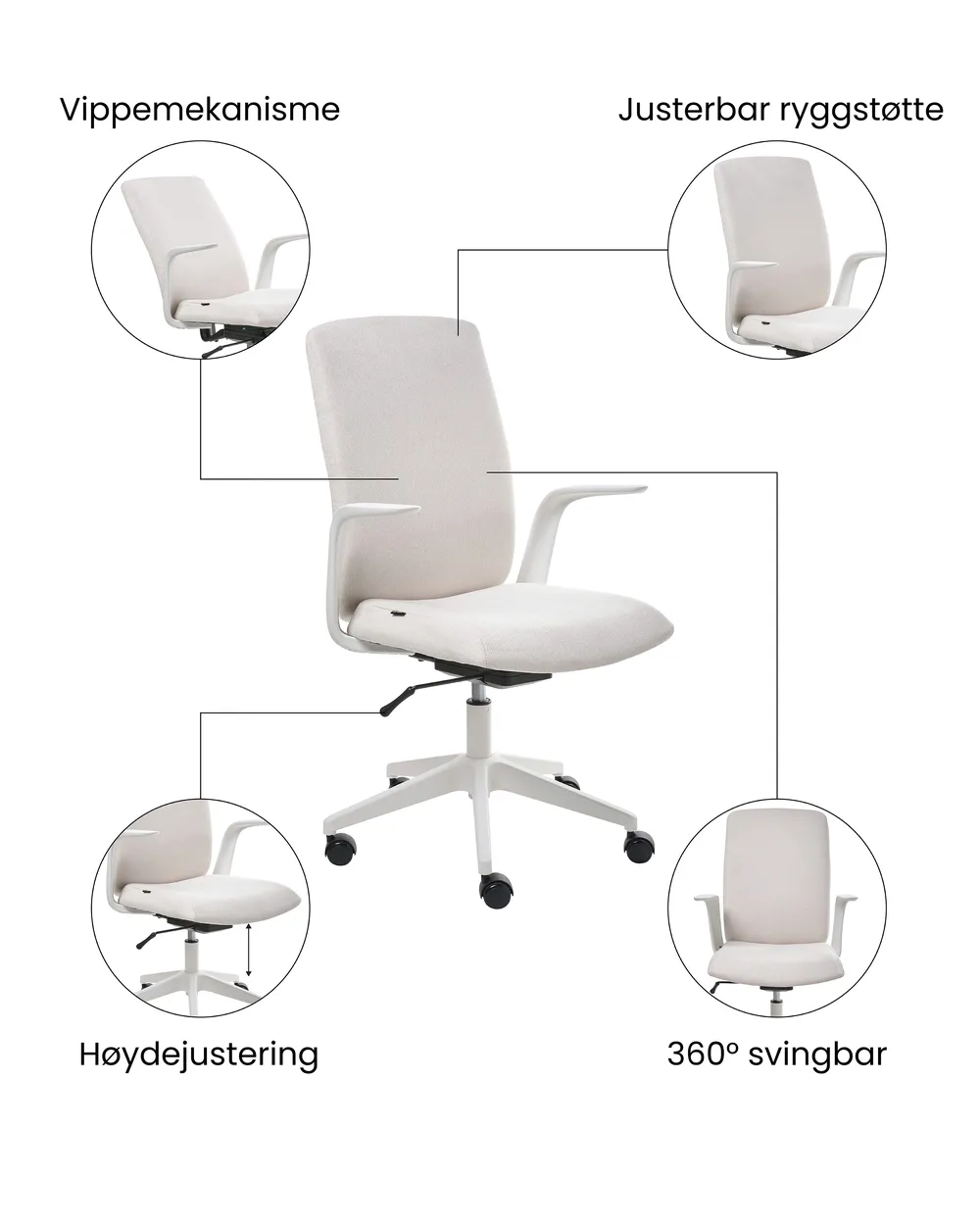 Kontorstol CAPTAIN Lys beige_1073358