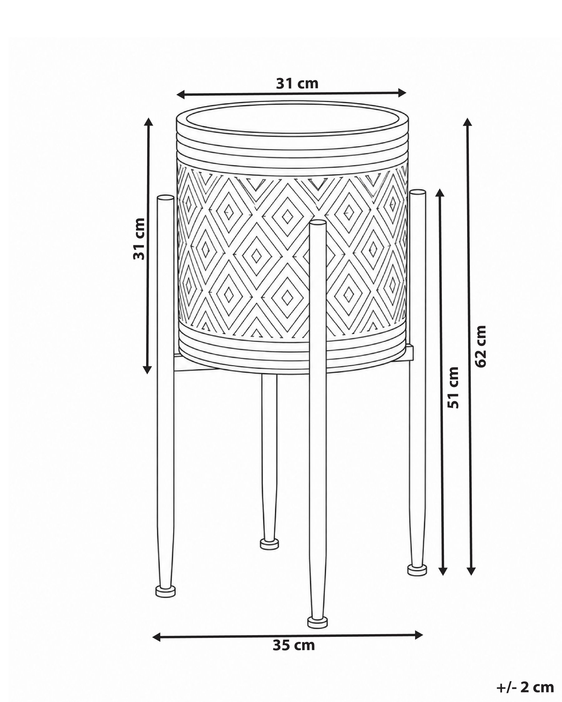 Elevated Plant Pot SOLDANELLA 35 cm Metal White_1117240