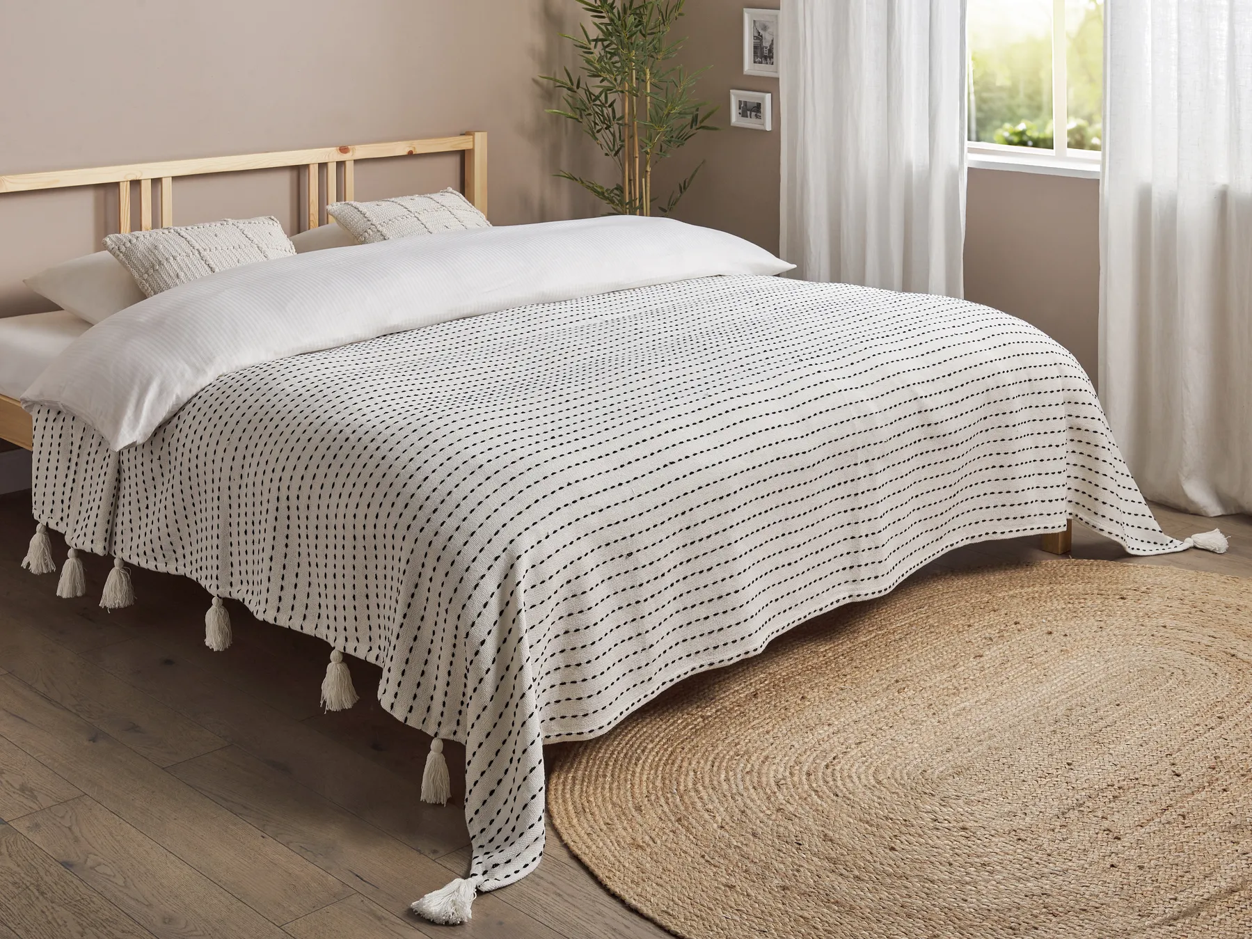 Bedspread MODAR Cotton 220 x 240 cm Off-White_917881