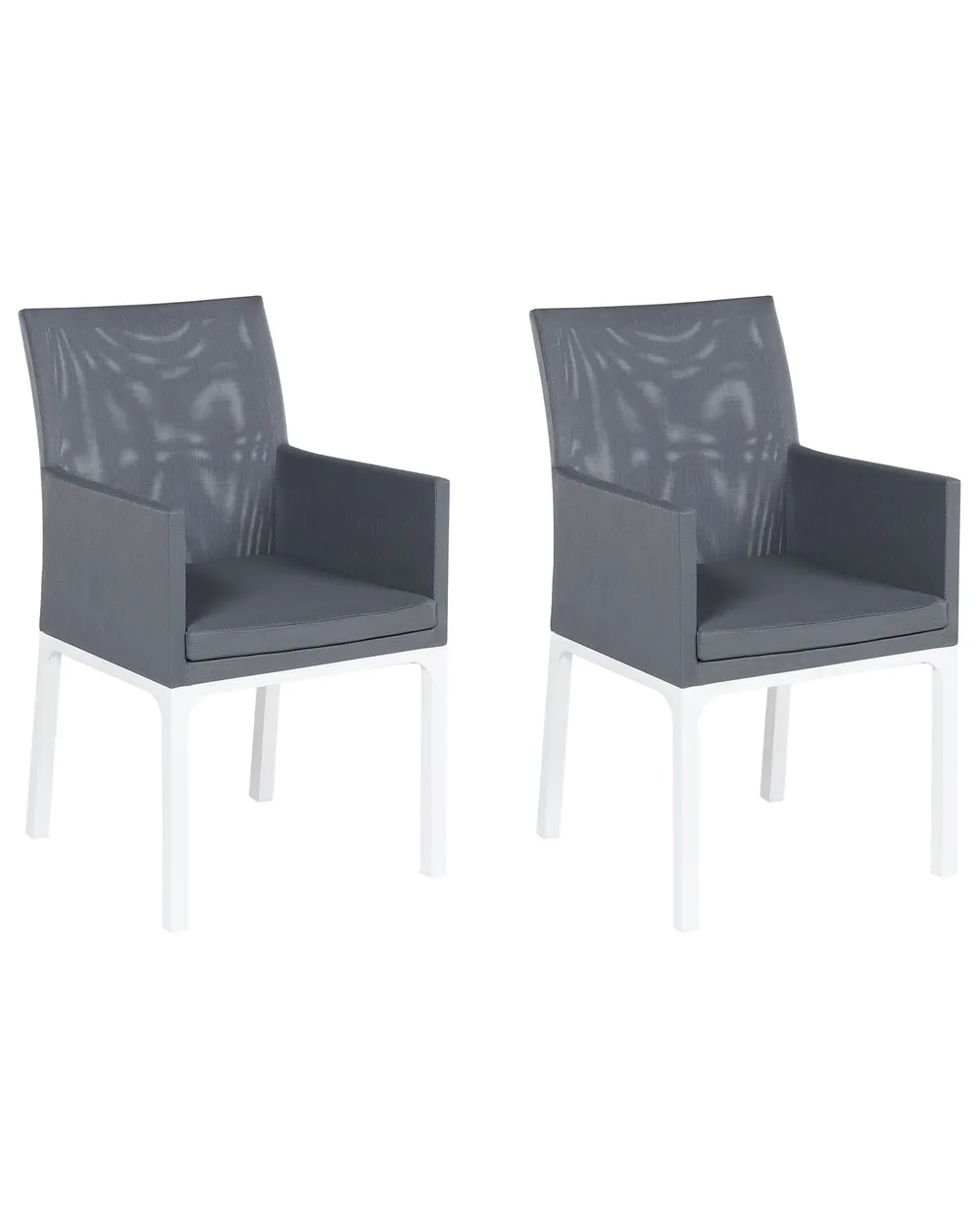 Set of 2 Garden Chairs with Cushions BACOLI Fabric Dark Grey