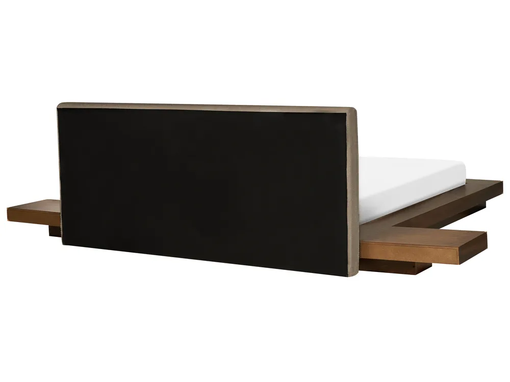 Sänky LED-valolla Buklee ZEN 160 x 200 cm Ruskea saarniviilu_1080011