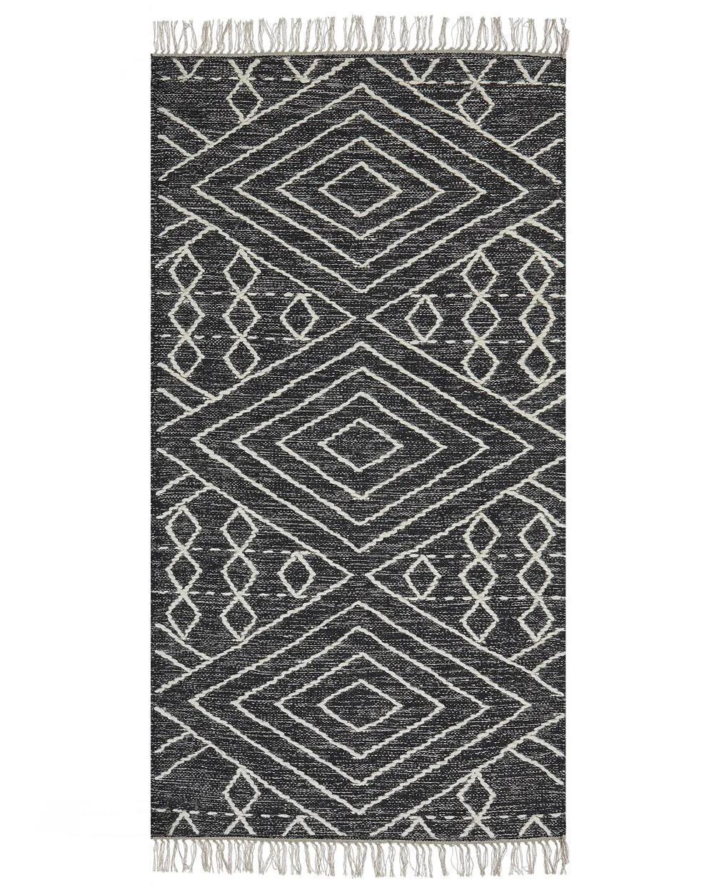 Rug KHENIFRA Black 80 x 150 cm Cotton_848781
